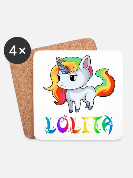 Unicorn Lolita - Coasters (set of 4) - white