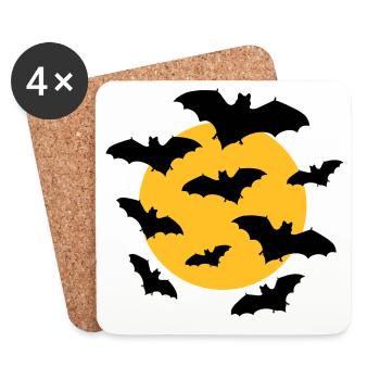 Bats & Moon - Coasters (set of 4) - white - Front