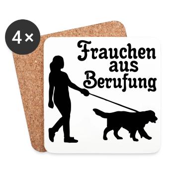 Frauchen aus Berufung Hund, Tier, Geschenk - Untersetzer (4er-Set) - Weiß - Vorne