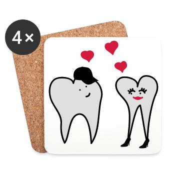 Teeth in love - Coasters (set of 4) - white - Front