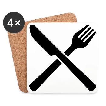eat 6254398 118120591 - Coasters (set of 4) - white - Front