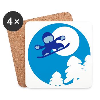 snowboader2 - Untersetzer (4er-Set) - Weiß - Vorne