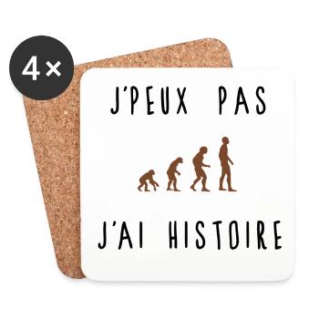 J'peux pas j'ai histoire - Dessous de verre (lot de 4) - blanc - Devant