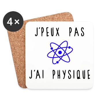 J'peux Pas J'ai Physique Atome Bleu - Dessous de verre (lot de 4) - blanc - Devant