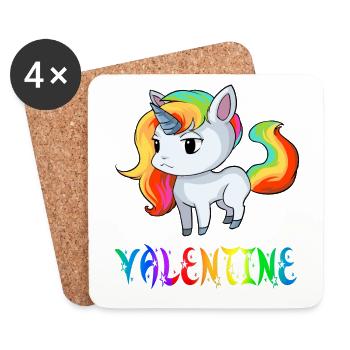 Unicorn Valentine - Coasters (set of 4) - white - Front