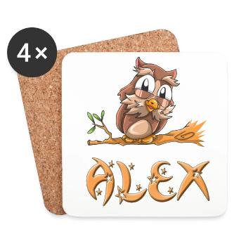 Owl Alex - Dessous de verre (lot de 4) - blanc - Devant