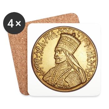 Haile Selassie I Jah Rastafari Rasta Reggae Roots - Untersetzer (4er-Set) - Weiß - Vorne