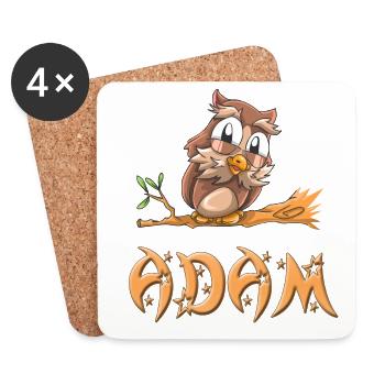 Eule Adam - Untersetzer (4er-Set) - Weiß - Vorne