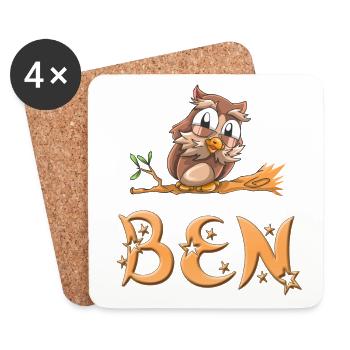 Owl Ben - Coasters (set of 4) - white - Front