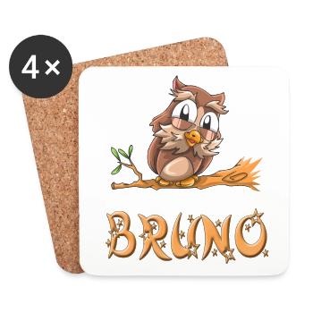 Eule Bruno - Untersetzer (4er-Set) - Weiß - Vorne