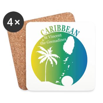 St VINCENT & LES GRENADINES - Dessous de verre (lot de 4) - blanc - Devant
