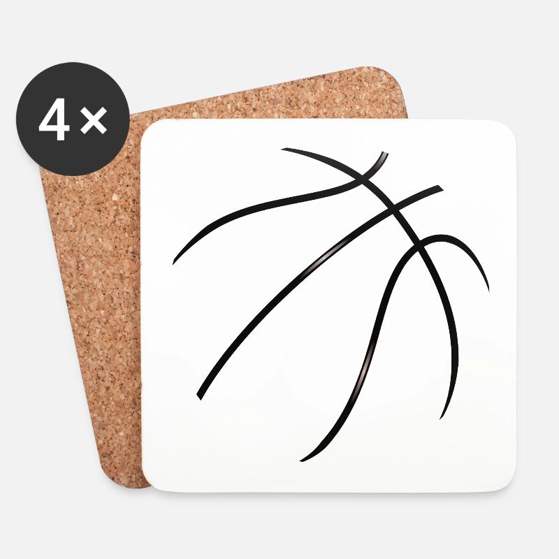 Basketball - Untersetzer (4er-Set) - Weiß