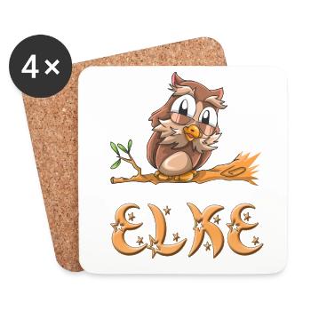 Eule Elke - Untersetzer (4er-Set) - Weiß - Vorne