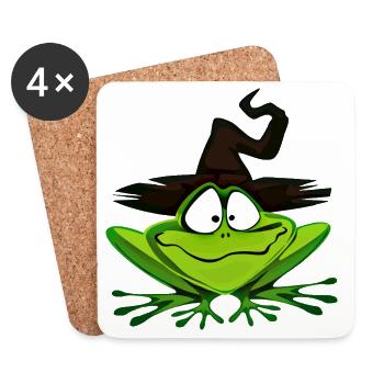 sorcières grenouilles - Dessous de verre (lot de 4) - blanc - Devant