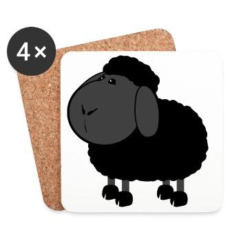 Schwarzes Schaf - Untersetzer (4er-Set) - Weiß - Vorne