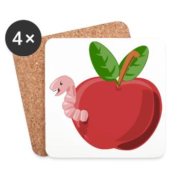 worm - Coasters (set of 4) - white - Front