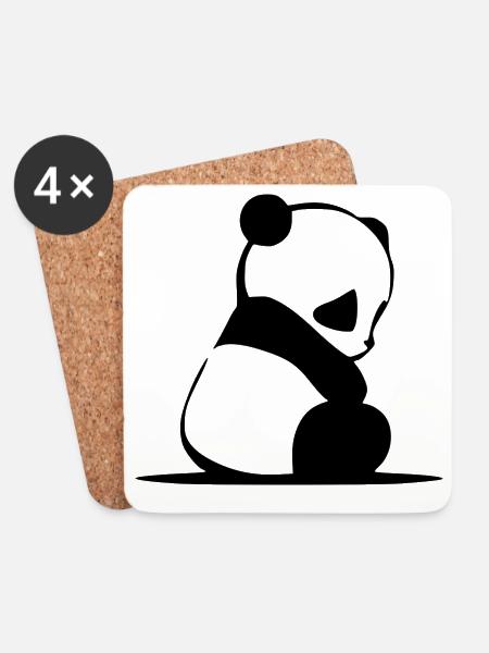 panda - Coasters (set of 4) - white