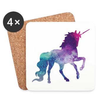 Einhorn - Untersetzer (4er-Set) - Weiß - Vorne