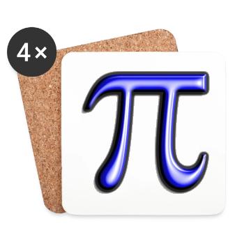 Das mathematische Pi - Untersetzer (4er-Set) - Weiß - Vorne