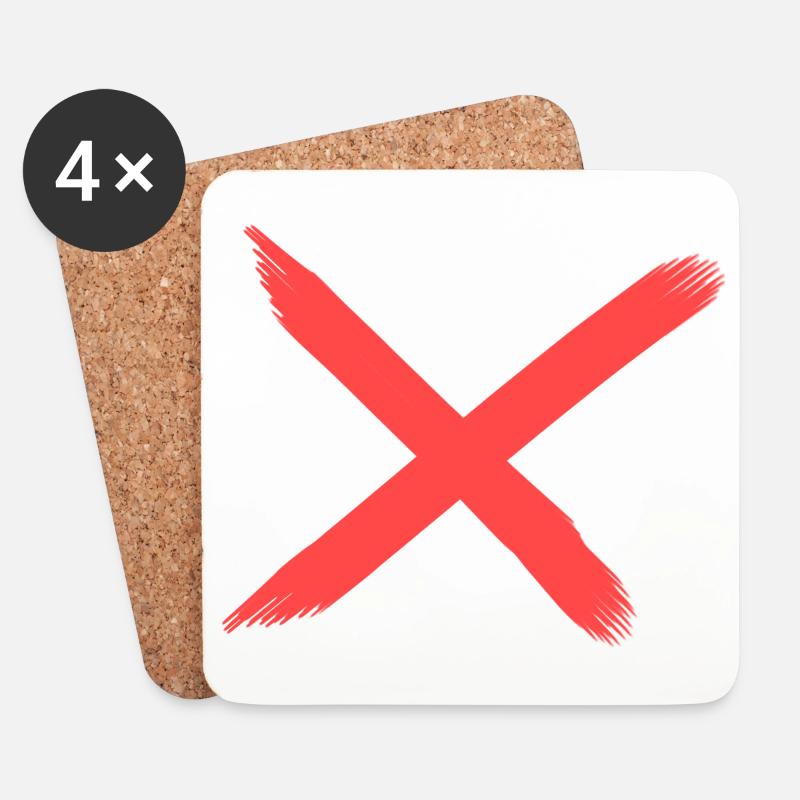 X - Untersetzer (4er-Set) - Weiß