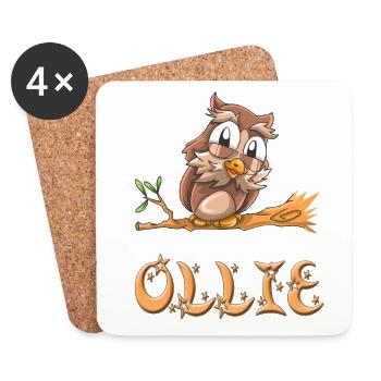 Owl Ollie - Dessous de verre (lot de 4) - blanc - Devant
