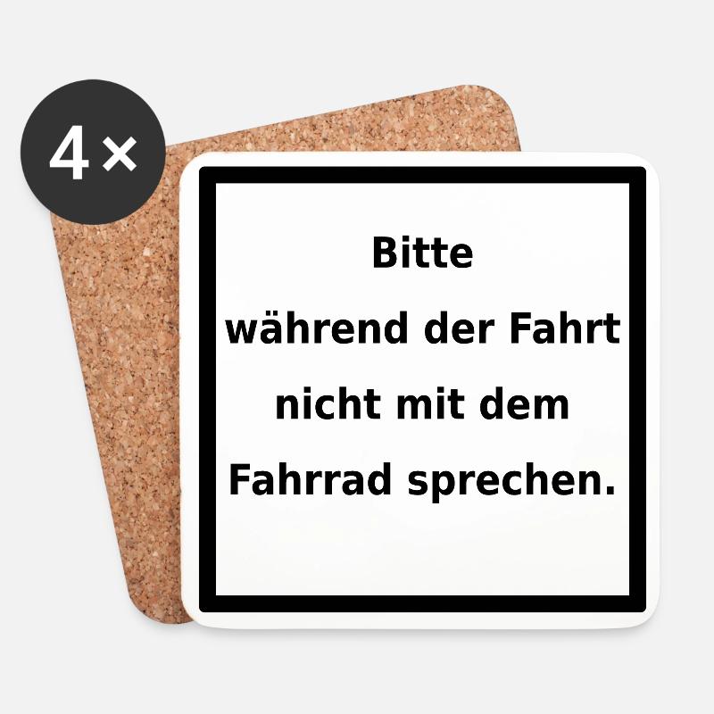 Warnhinweis: Fahrrad. (black) - Untersetzer (4er-Set) - Weiß