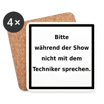 Warnhinweis: Techniker. (black) - Untersetzer (4er-Set) - Weiß - Vorne