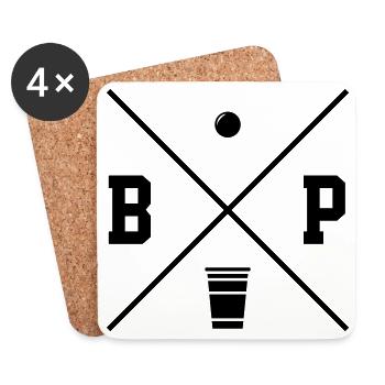 Beer Pong Logo - Untersetzer (4er-Set) - Weiß - Vorne
