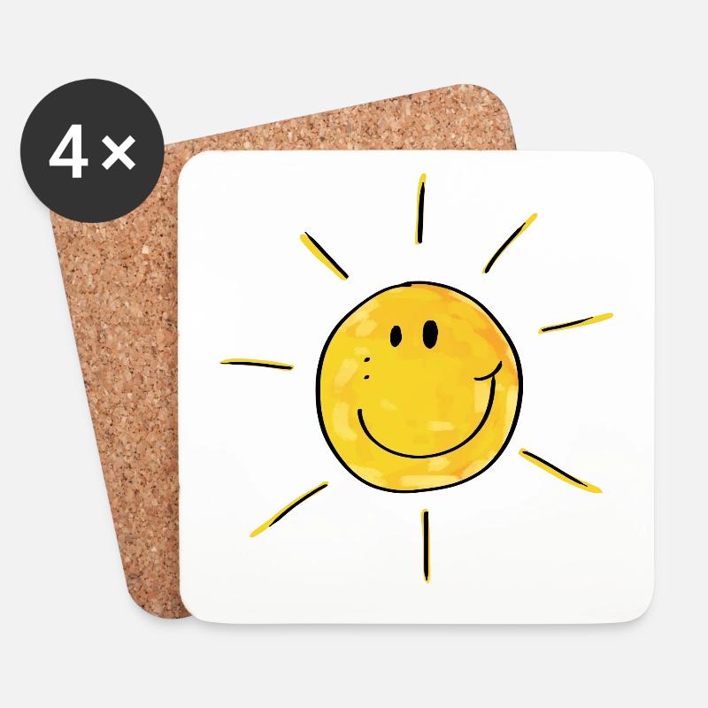 Kleiner Sonnenschein - Sonne - Sommer - Urlaub - Untersetzer (4er-Set) - Weiß