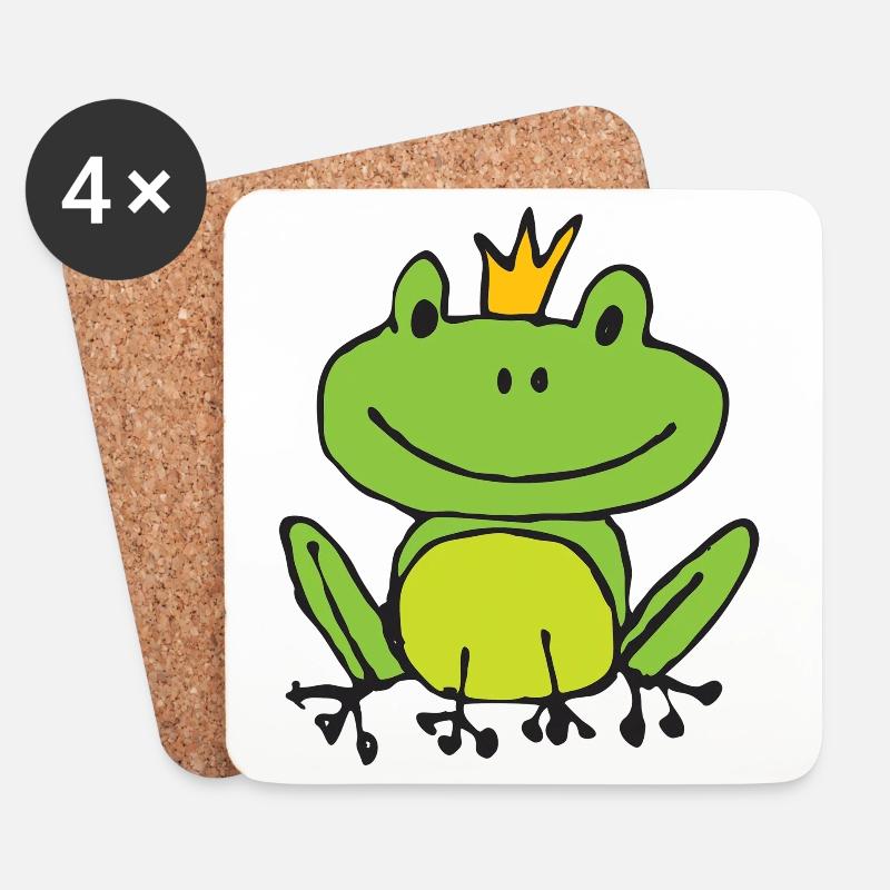Frosch oder Prinz? - Untersetzer (4er-Set) - Weiß