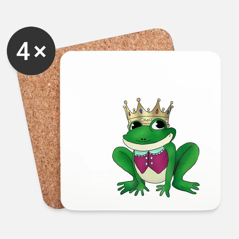 Froschkönig.png - Untersetzer (4er-Set) - Weiß