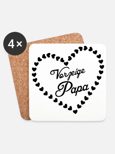 Vorzeigepapa Vater Vatertag Liebe Geschenk - Untersetzer (4er-Set) - Weiß
