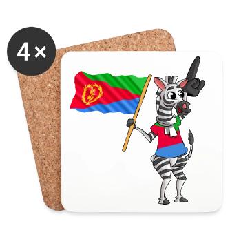 Eritreer Zebra - Untersetzer (4er-Set) - Weiß - Vorne