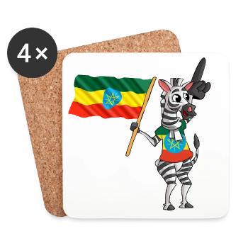 Ethiopian zebra - Coasters (set of 4) - white - Front