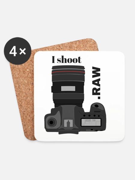 Ich fotografiere in Raw - Untersetzer (4er-Set) - Weiß