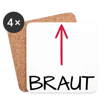 Braut Junggesellenabschied Junggesellin Pfeil - Untersetzer (4er-Set) - Weiß - Vorne