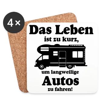 Wohnmobil,Camping,Fun Shirt,Wohnmobil Leben(25) - Untersetzer (4er-Set) - Weiß - Vorne