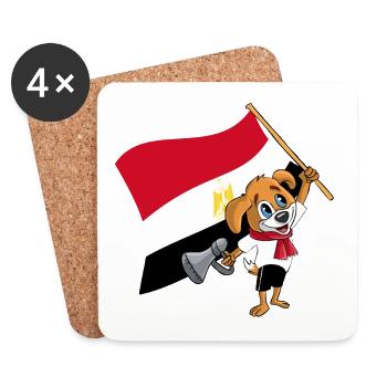 Egypt fan dog - Coasters (set of 4) - white - Front