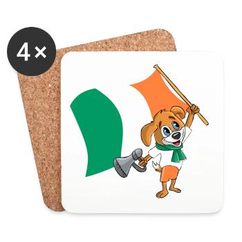 Ireland fan dog - Coasters (set of 4) - white - Front