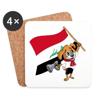 Iraq fan dog - Coasters (set of 4) - white - Front