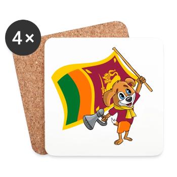 Sri Lanka fan dog - Coasters (set of 4) - white - Front