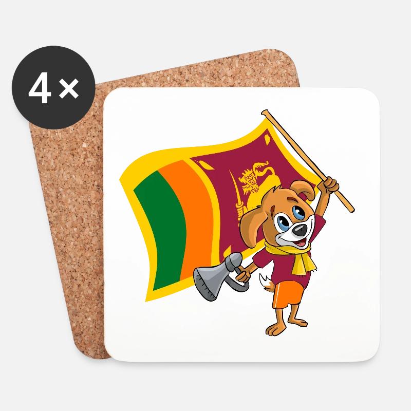 Sri Lanka Fan Hund - Untersetzer (4er-Set) - Weiß