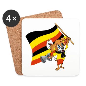 Uganda Fan Dog - Coasters (set of 4) - white - Front