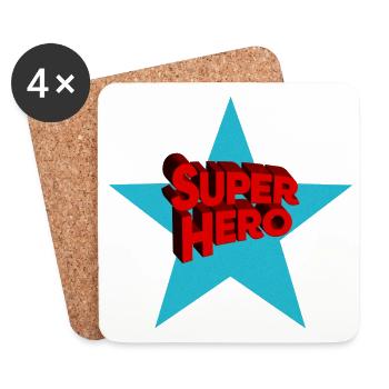 Superhero Superhelden - Untersetzer (4er-Set) - Weiß - Vorne