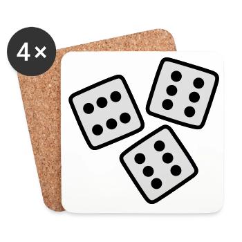 Dice - 18 ans Anniversaire - Dessous de verre (lot de 4) - blanc - Devant