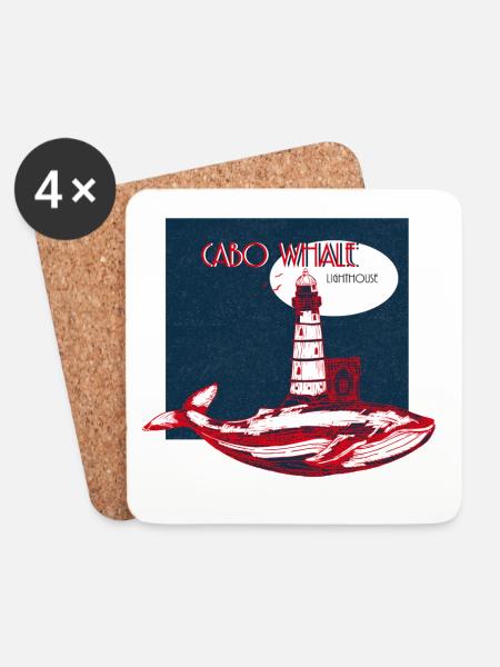 Vintage lighthouse - Coasters (set of 4) - white
