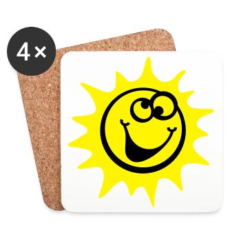 sonne 2c comic style - Untersetzer (4er-Set) - Weiß - Vorne