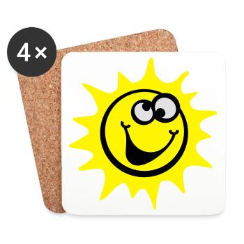 sonne 3c smiley / comic style - Untersetzer (4er-Set) - Weiß - Vorne