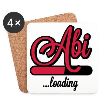 Abi loading | Abitur wird geladen - Dessous de verre (lot de 4) - blanc - Devant