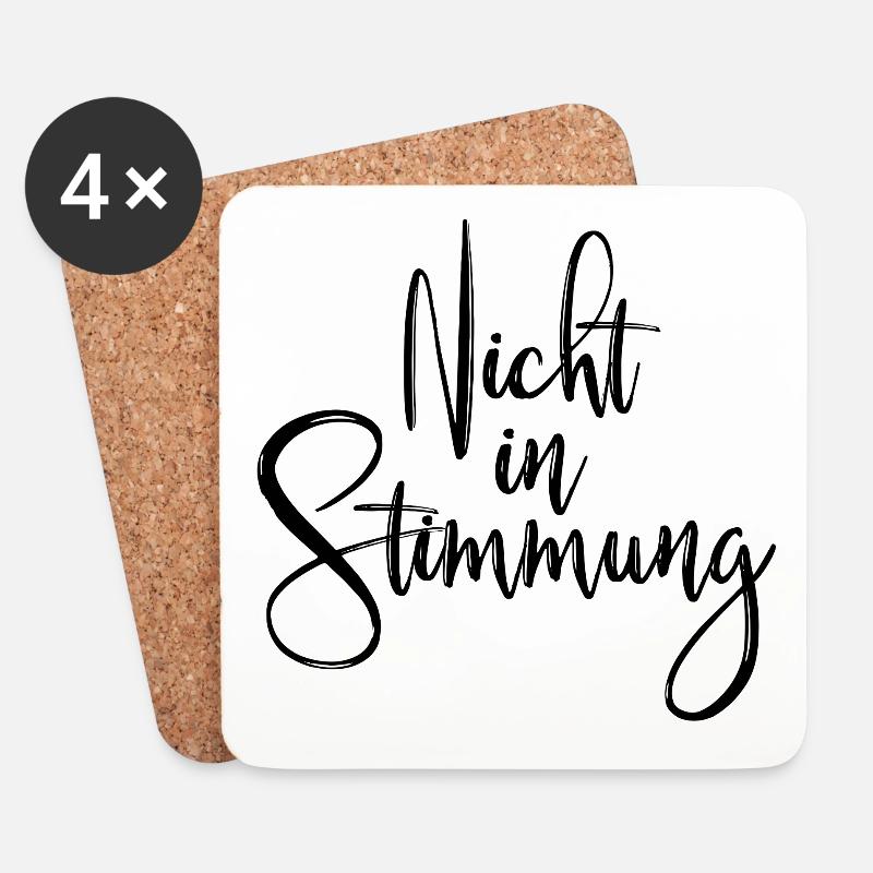 Nicht in Stimmung  - Untersetzer (4er-Set) - Weiß